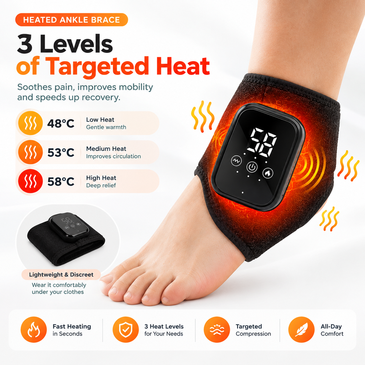 Electric Heated Wrist Brace with Vibration Massage